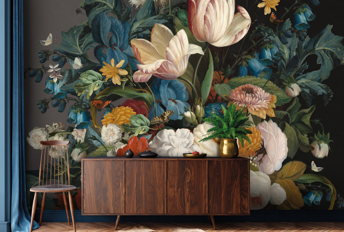 Behang Severin Flowers | 388 x 280 | brede banen | textiellook