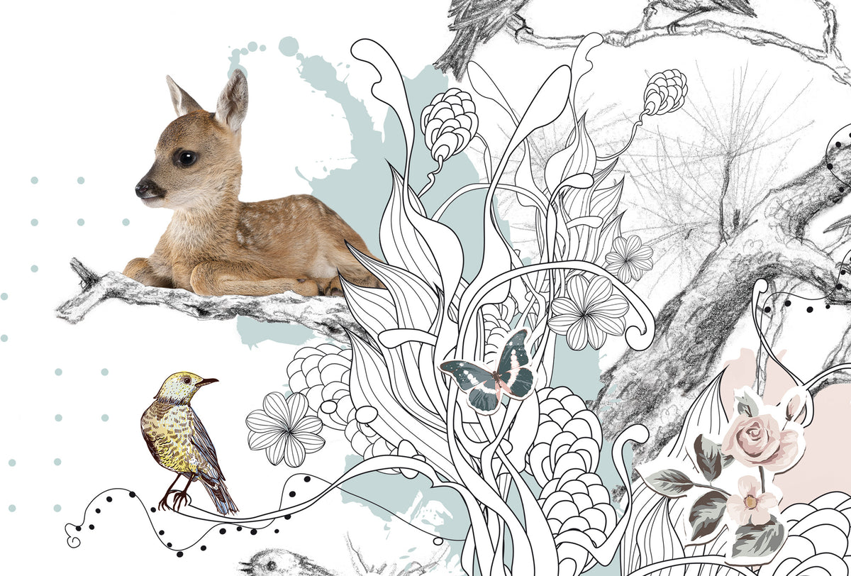 Sample Behang Droomdieren | 20 x 30 cm | vliesbehang