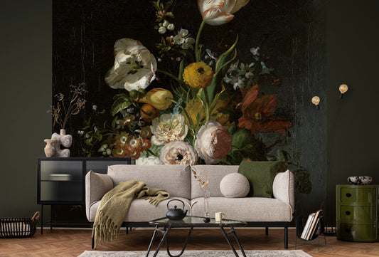 Behang Rachel Ruysch | 291 cm B x 280 cm H | brede banen, textiellook