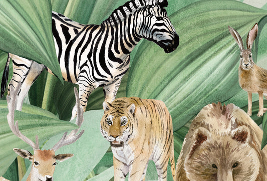 Sample Dieren behang Jungle Adventure | 20 x 30 cm | vliesbehang